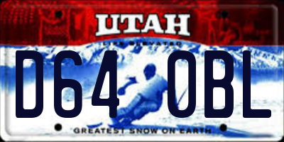 UT license plate D640BL