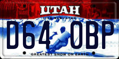 UT license plate D640BP