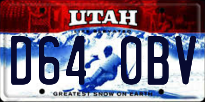 UT license plate D640BV