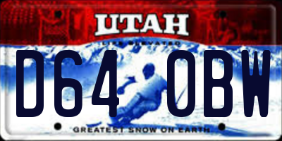 UT license plate D640BW