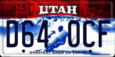 UT license plate D640CF