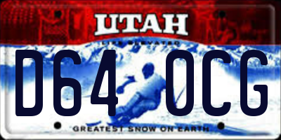UT license plate D640CG