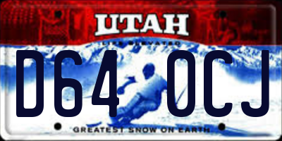 UT license plate D640CJ