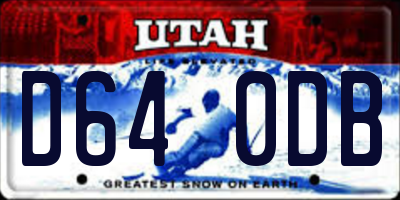 UT license plate D640DB
