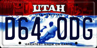 UT license plate D640DG