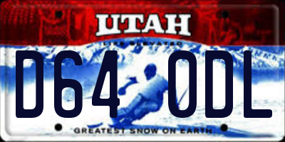 UT license plate D640DL
