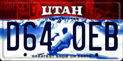 UT license plate D640EB