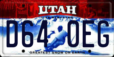 UT license plate D640EG