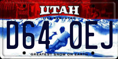 UT license plate D640EJ