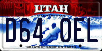 UT license plate D640EL