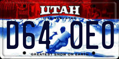 UT license plate D640EO