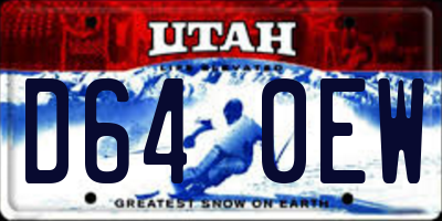 UT license plate D640EW