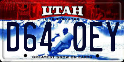 UT license plate D640EY