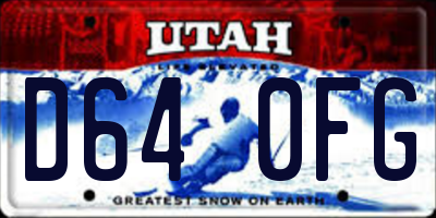 UT license plate D640FG