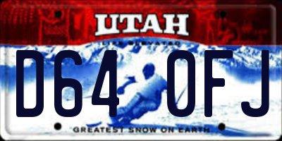 UT license plate D640FJ