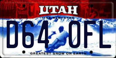 UT license plate D640FL