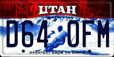 UT license plate D640FM