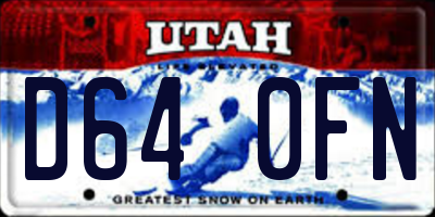 UT license plate D640FN