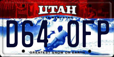UT license plate D640FP