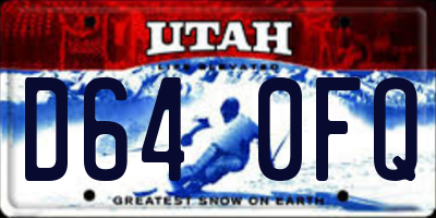 UT license plate D640FQ