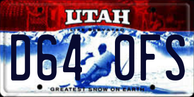 UT license plate D640FS
