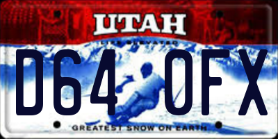 UT license plate D640FX
