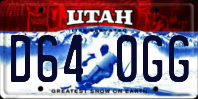 UT license plate D640GG