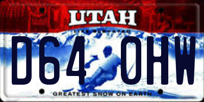 UT license plate D640HW