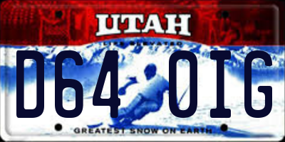 UT license plate D640IG