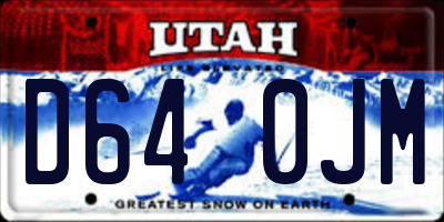 UT license plate D640JM