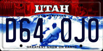 UT license plate D640JO