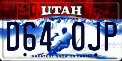 UT license plate D640JP