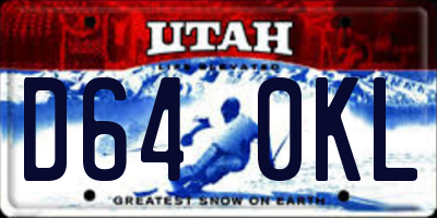 UT license plate D640KL