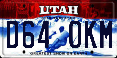 UT license plate D640KM