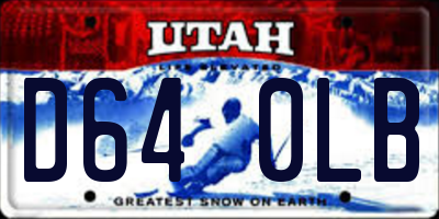 UT license plate D640LB