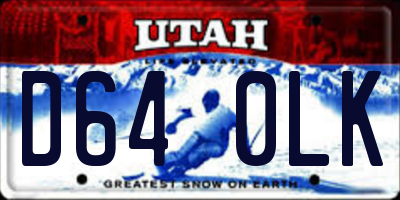 UT license plate D640LK