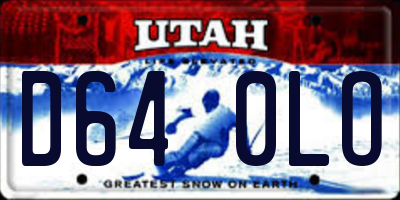 UT license plate D640LO