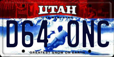 UT license plate D640NC