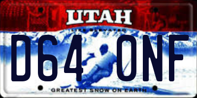 UT license plate D640NF