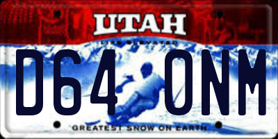 UT license plate D640NM