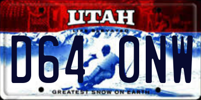 UT license plate D640NW