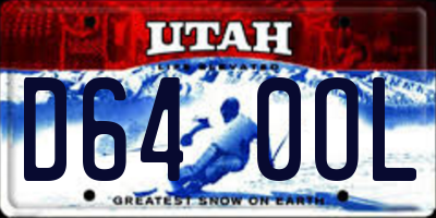 UT license plate D640OL