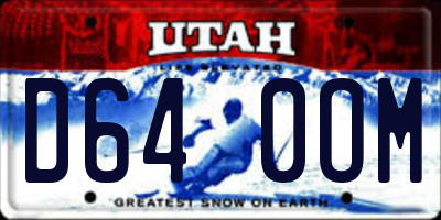 UT license plate D640OM