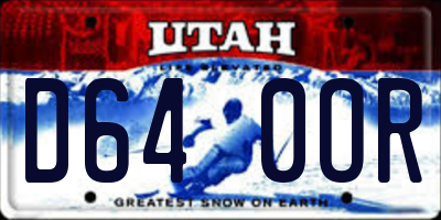 UT license plate D640OR