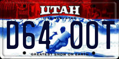 UT license plate D640OT