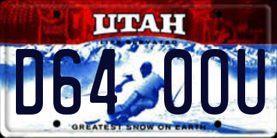 UT license plate D640OU