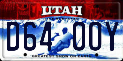 UT license plate D640OY