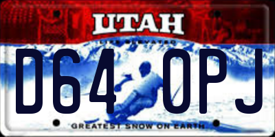 UT license plate D640PJ