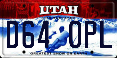 UT license plate D640PL