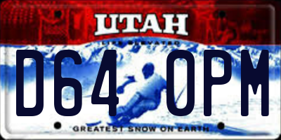 UT license plate D640PM